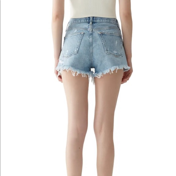 AGOLDE Parker Vintage Frayed-Hem Denim Shorts - Size 24
